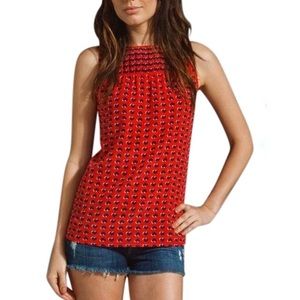 Marc Jacobs designer red heart print silk top